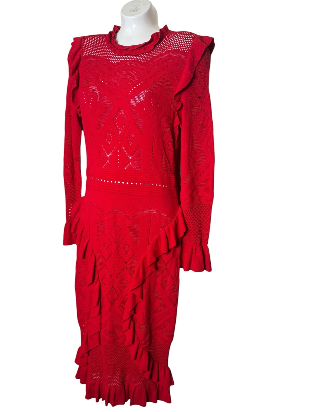 Alexis Red Sivan Ruffle Knit Dress - Picture 3 of 10